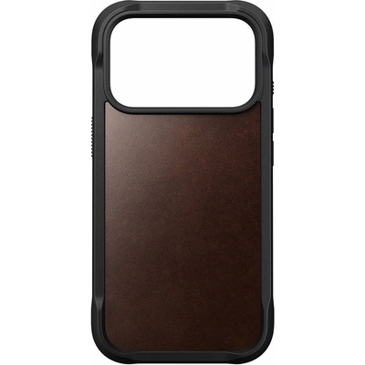 Nomad Хибриден кожен (естествена кожа) удароустойчив кейс с MagSafe за iPhone 17 Pro - Nomad Rugged Leather Horween MagSafe Case (тъмнокафяв) (NM011819858 (175928))