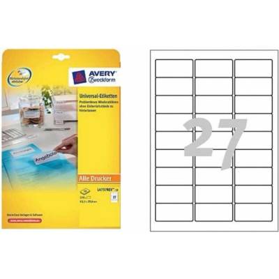 Avery-Zweckform L4737REV-25 63.5 x 29.6 mm papier biela 810 ks premiestniteľné univerzálne etikety atrament, laser, kópie; L4737REV-25
