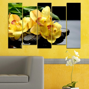 Vivid Home Декоративни панели Vivid Home от 5 части, Цветя, PVC, 110x65 см, 3-та Форма №0572