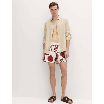 Marks & Spencer Текстурирани бързосъхнещи бански шорти с флорален мотив Marks & Spencer червен Marks & Spencer | Cherven | МЪЖЕ | XL/MID