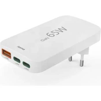 Image 1 of Hama Бързо мини зарядно, 65W, 2x USB-C, 1x USB-A, PD, плоско, бяло (HAMA-201976)