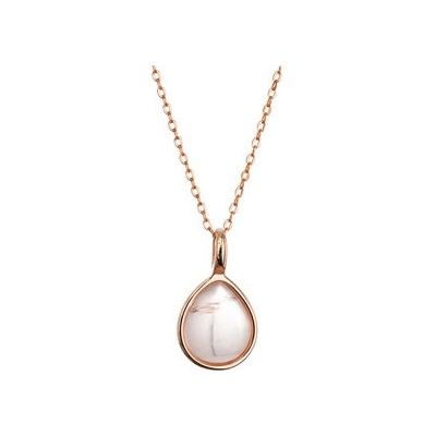 Evolution Group Pozlacený náhrdelník s pravým růženínem 12156.3 rose gold