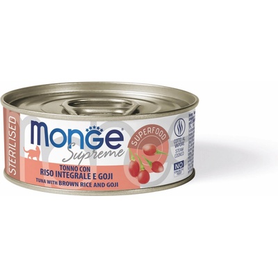 MONGE SUPREME STERILISED tuniak s hnedou ryžou a goji 80 g
