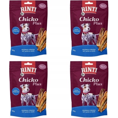 Rinti Pochoutka Chicko Plus losos a kuře 4 x 80 g – Hledejceny.cz
