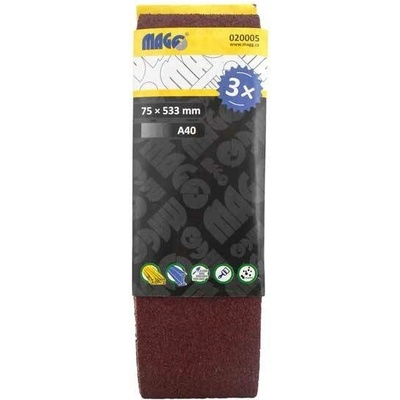 MAGG Brusný pás 75x533mm A40 - 3 ks PHT020005