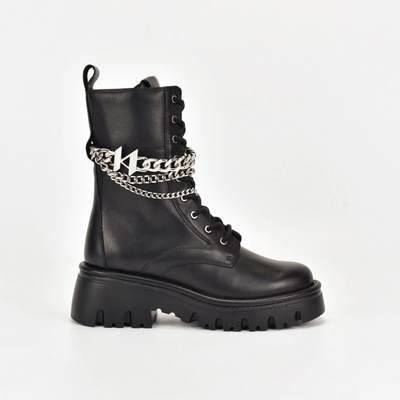 Karl Lagerfeld dámské boty Kombat Kc Hi Lace Chain Kl45376-000 černá