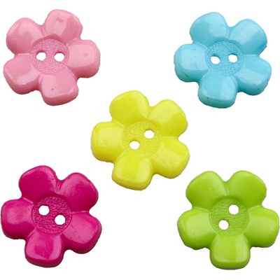 Pro Háčkování Knoflíky kytička, 20 mm, balení 5 ks, mix barev – Zboží Dáma