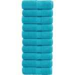 vidaXL Премиум кърпи за гости SOLUND 10 бр. тюркоазени 30x50 см 600 г/м2 (137448)