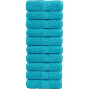 vidaXL Премиум кърпи за гости SOLUND 10 бр. тюркоазени 30x50 см 600 г/м2 (137448)