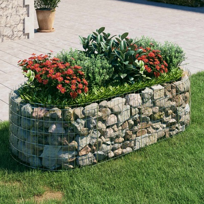 vidaXL Gabionový vyvýšený záhon pozinkované železo 200 x 100 x 50 cm