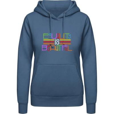 AWDis Hoodie mikina Nápis Rovnosť je krásna Letecká modrá