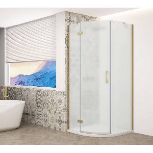 SAPHO Trinity - Четвърткръгла душ кабина 90x90 см, лява, матирано стъкло/златисто GT6590ML-G (GT6590ML-G)