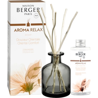 Maison Berger Paris Dárková sada Aroma Relax difuzér šedý + náplň Sladký Orient 180 ml