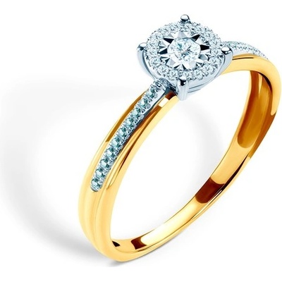 Savicki zásnubní prsten dvoubarevné zlato diamanty SAVR55159 YW