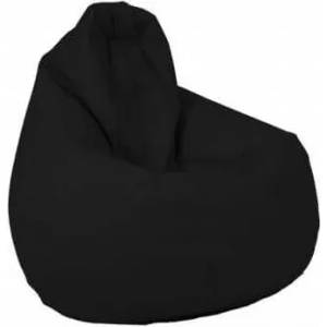 Pufrelax Пуф круша за деца 4-14 г. , 160л. , Nirvana Light - Panama Black, Водоустойчив, Перящ се калъф, Пълнеж от полистиролни перли