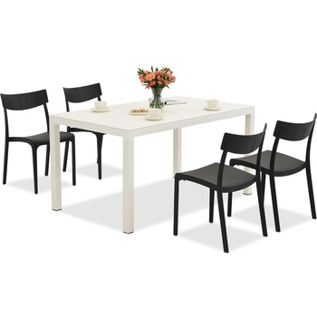 BICA Комплект градински мебели King/Provence в бяло и антрацит за 4 души Bica (BC440BL-4xBC308ANT)