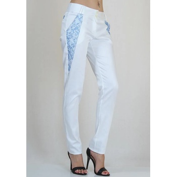 Image 1 of Rumena Бял памучен панталон с елементи от нежна дантела rumena