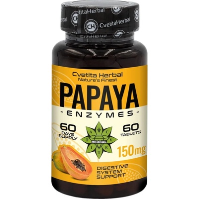 Cvetita Herbal Papaya enzymes, 150 mg, 60 таблетки, Cvetita Herbal