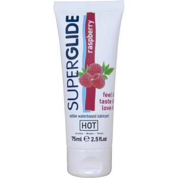 Image 1 of HOT Superglide Edible Waterbased Lubricant Raspberry 75ml