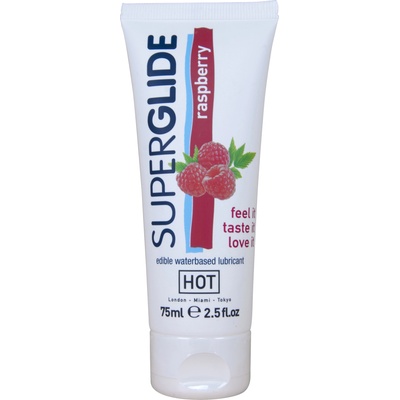 HOT Superglide Edible Waterbased Lubricant Raspberry 75ml