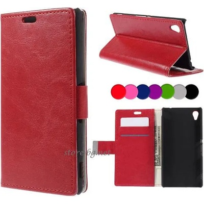 Sony Xperia M4 Aqua, Dual Magnetic Wallet Кожен Калъф + Протекто