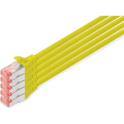 ASSMANN LAN cable Cat 6 - 10 m - 5 pieces - S/FTP shielded - yellow - DK-1644-100-Y-5