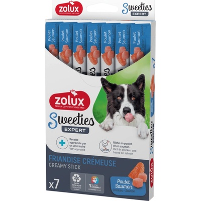 Zolux Pochoutka pes SWEETIES losos kuře krémová tyčinka 7ks x 14 g