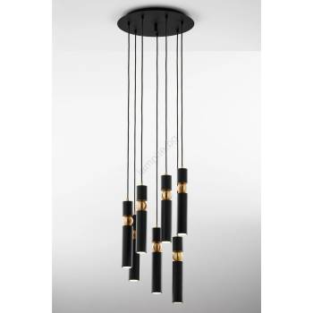 JUPITER 2015 - Пендел ALAS 7xGU10/10W/230V черен/златист (10702015)