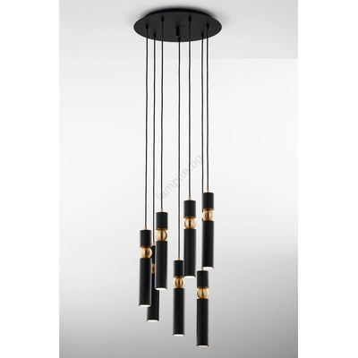 JUPITER 2015 - Пендел ALAS 7xGU10/10W/230V черен/златист (10702015)