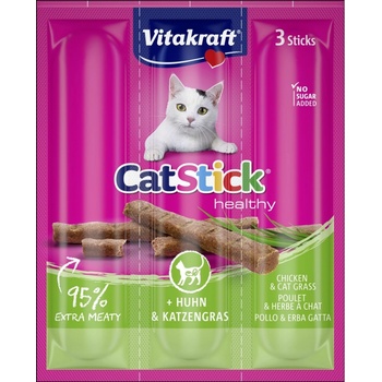 Vitakraft Cat Stick mini tyčinky kuře kočičí tráva 3 x 6 g