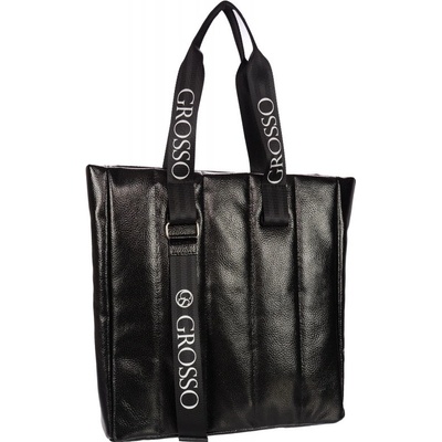 Grosso mäkká dámska kabelka so zvislým prešívaním S687 čierna