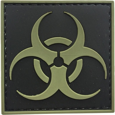 WARAGOD Nášivka 3D Biohazard Square čierna 5x5cm