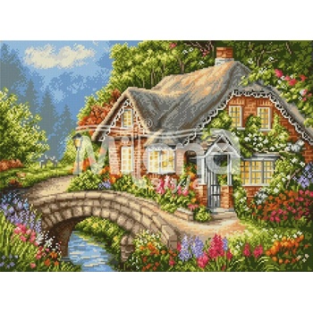 Image 1 of Milena Style Къша край потока - Печатана Aida 14 ct с конци Ariadna