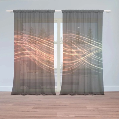 Sablio Záclony Abstrakcia strip: 2ks 150x250cm