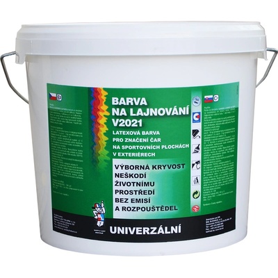 Latex V2021 Farba na lajnovanie 10kg, biela farba na značenie čiar na športoviskách