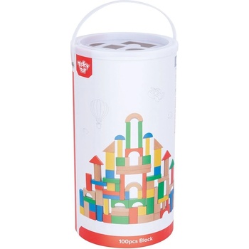Image 1 of Tooky Toy - Дървен конструктор в кофа-сортер, 100 части TH467