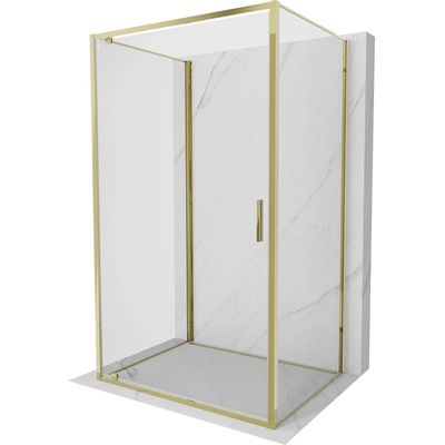 Mexen Exo-3S душ кабина 3-стенна отваряща се 80 x 120 см, прозрачна, златна (8181-080-120-50-00-3S)