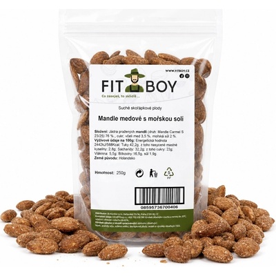 FITBOY Mandle medové s mořskou solí 250 g