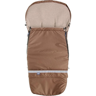 KAARSGAREN-Hnědý rostoucí do kočárku s taupe merino fleecem