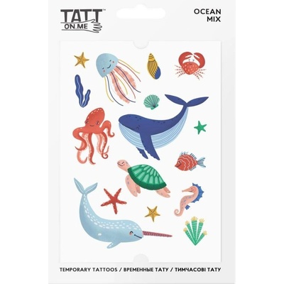 Vodeodolné dočasné tetovačky pre deti Oceán mix 2+