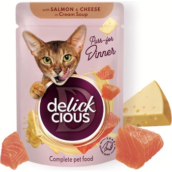 Delickcious Adult Pásiky s lososom a syrom v krémovej polievke 85 g