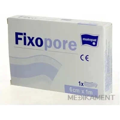 Matopat Fixopore 6 cm x 1 m textilná náplasť s vankúšikom na strihanie 1 ks