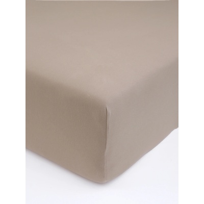 MKLuzkoviny.cz Jersey prostěradlo s elastanem Deluxe šedohnědé 90x200