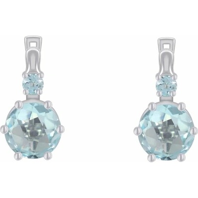 Eppi Strieborné visiace náušnice s nebesky modrými topásmi Thierry E38016