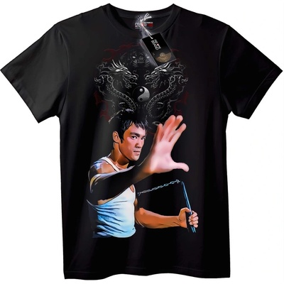 Тениска Брюс Ли Дракон Йин-Ян - 2XL, Black