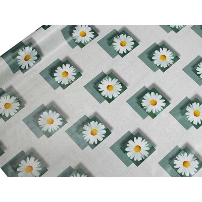 Stoklasa Ubrusovina PVC s textilním podkladem Balení: 1 m, Varianta: 31 zelená kopretiny 31 zelená kopretiny
