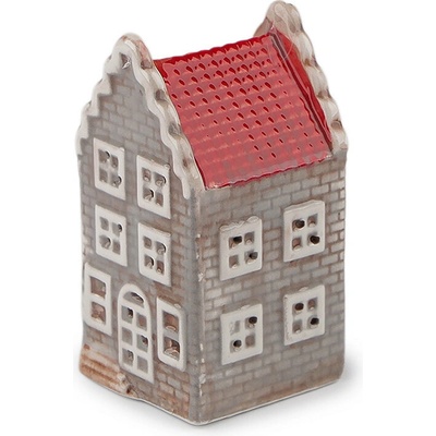 Porcelánový domeček svítící šedobéžová 1 ks