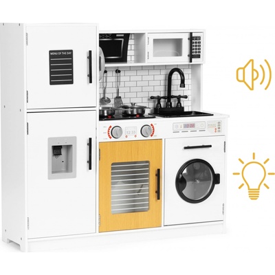 Eco Toys Veľká drevená kuchynka pre deti + zvuky
