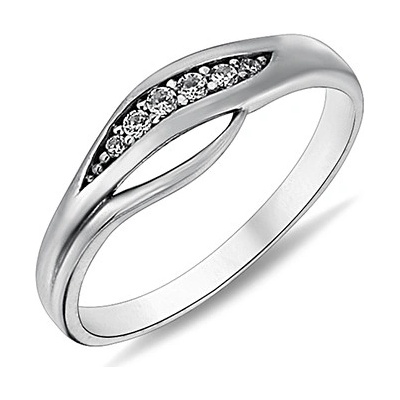 Lillian Vassago Prsten v bílém zlatě se zirkony LLV98 GR054W