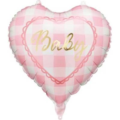Party Deco Фолиен балон сърце „Baby - Розов (FB352)